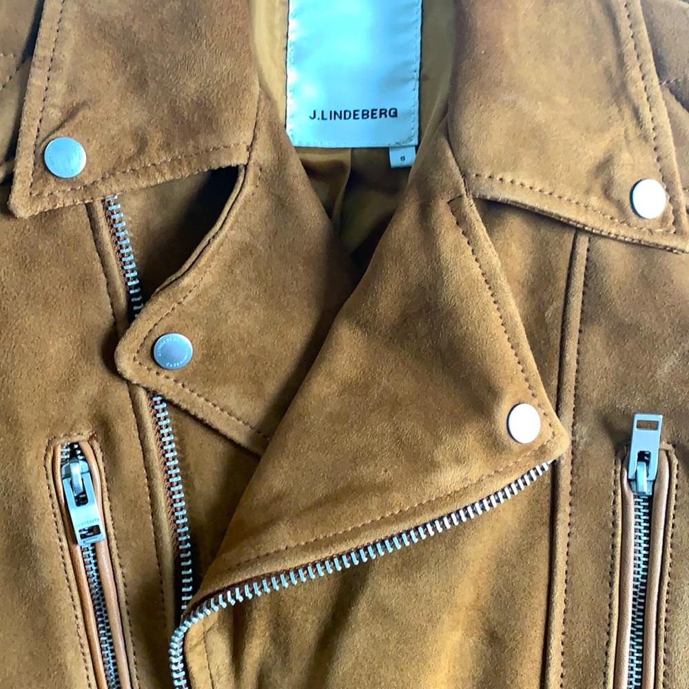 J. Lindbergh motorcycle suede biker  jacket